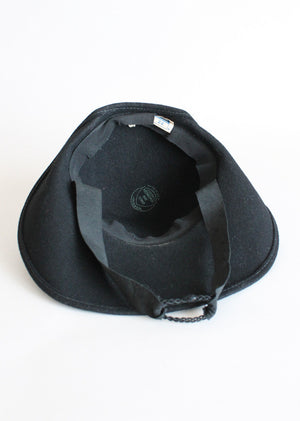 Vintage 1940s Black Tilt Riding Hat