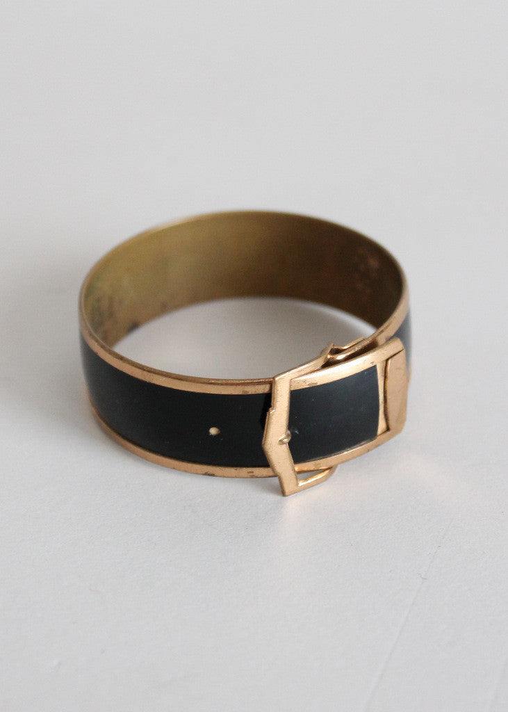 Vintage 1940s Brass Buckle Bracelet