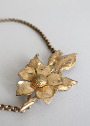 Vintage 1940s brass choker necklace