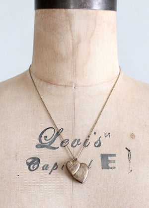 Vintage 1940s Double Sweetheart Locket Necklace