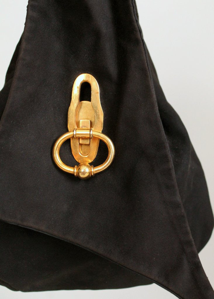 Vintage 1940s Black Suede Hand Bag – ALEXANDRAKING