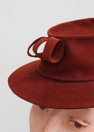 Vintage 1940s Dorothee La Velle Brown Fedora Hat