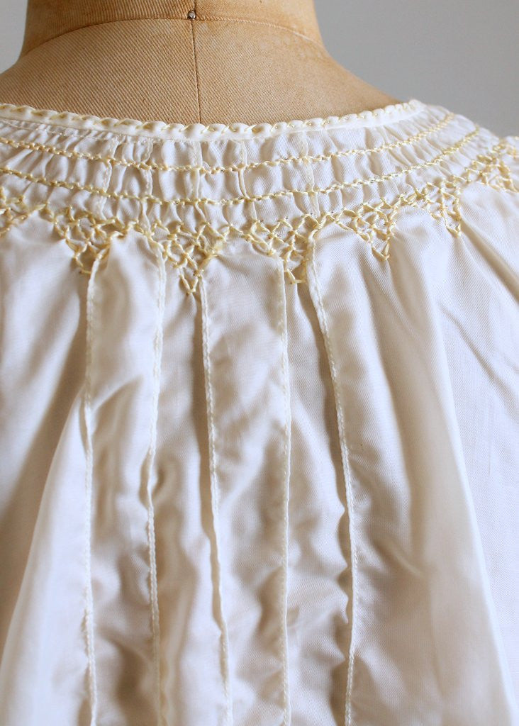 Vintage 1940s Peacock Embroidered Parachute Peasant Blouse