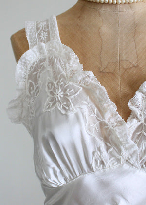 Vintage 1940s Forty Winks Silk and Lace Nightgown