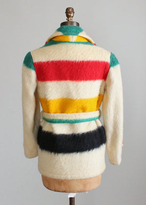 Vintage 1940s Hudson Bay Company Blanket Coat