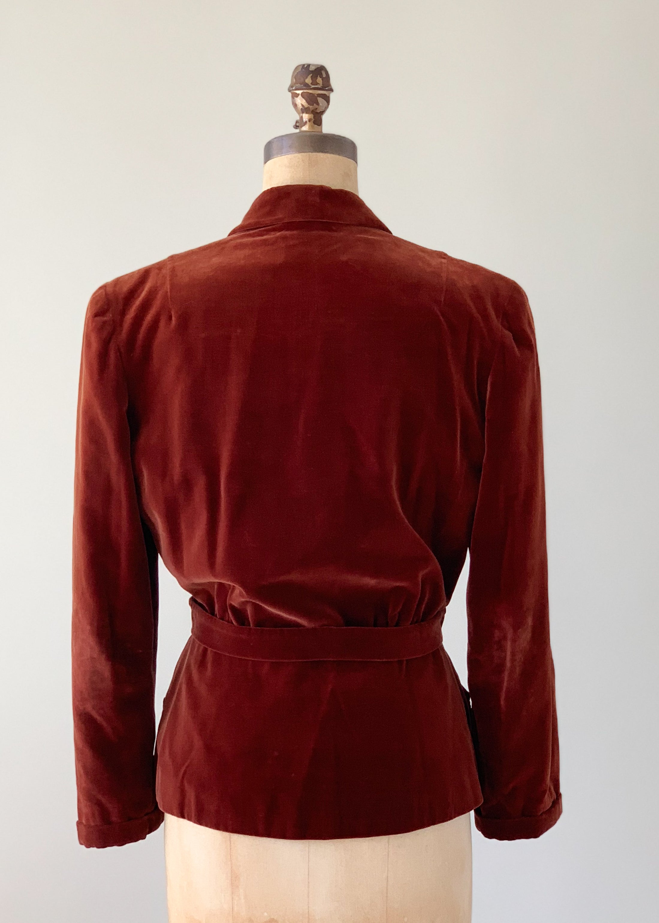 Vintage Early 1940s Molyneux Copy Velvet Jacket