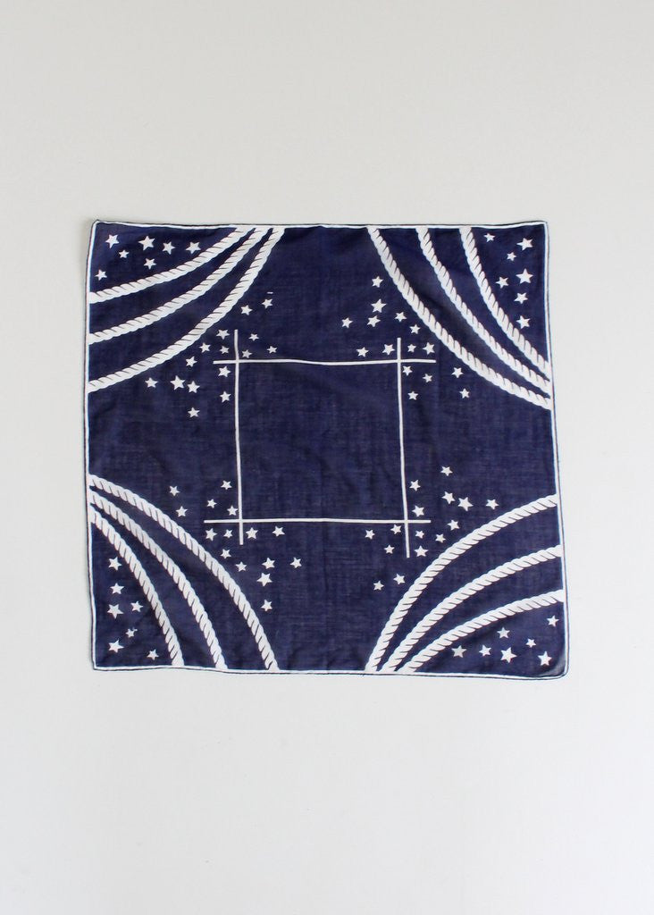 Vintage 1940s Nautical Bandana Scarf