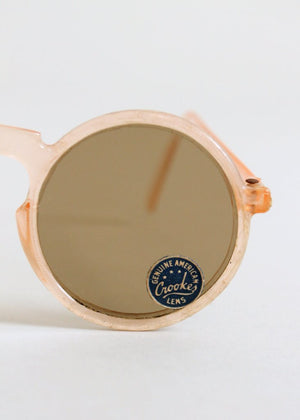 Vintage 1940s Peach Round Sunglasses