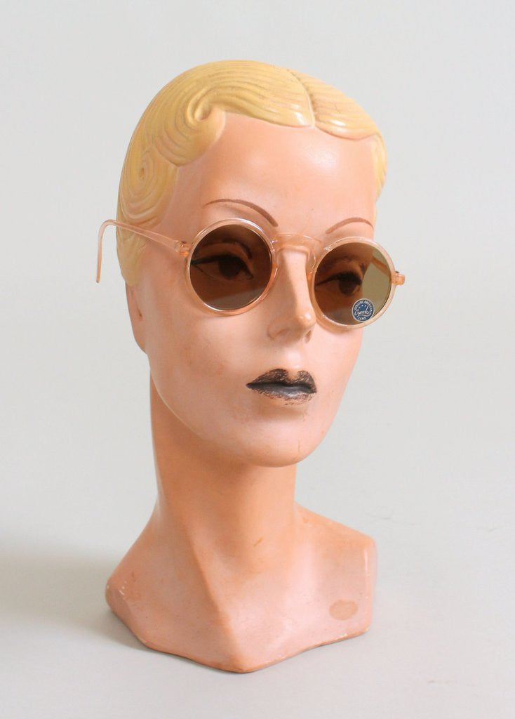 Vintage 1940s Peach Round Sunglasses