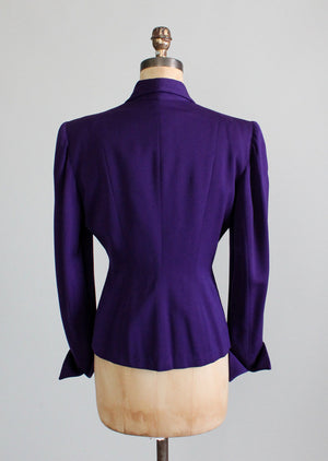 Vintage 1940s Purple Wasp Waist Jacket