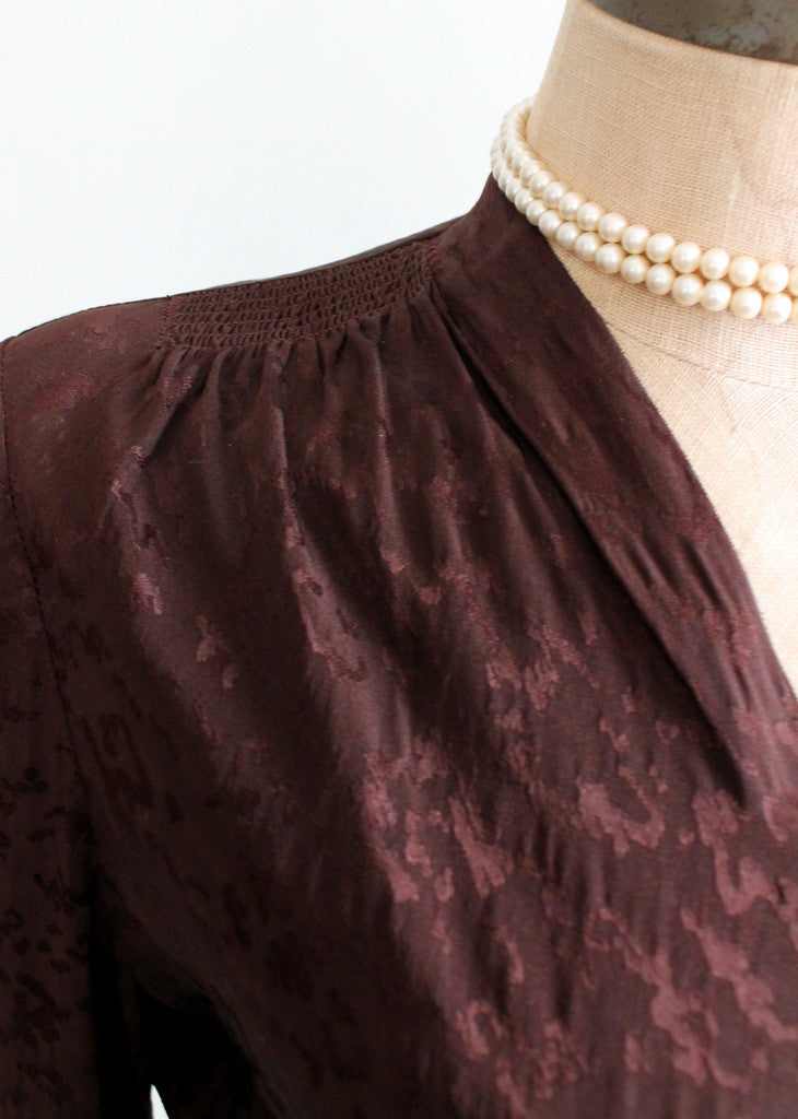 Vintage 1940s Noir Rayon Drape Dress