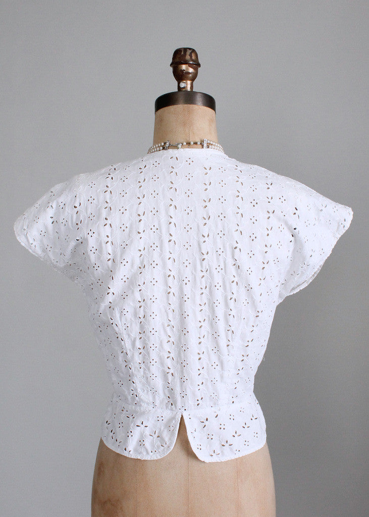 1940s All White Romanian Blouse M – makky