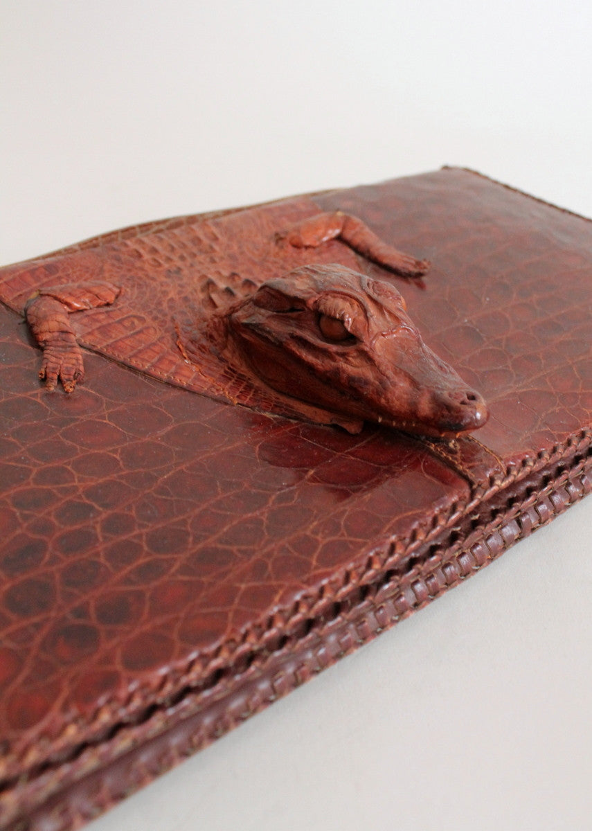 1940s Vintage Crocodile Leather Hand Bag