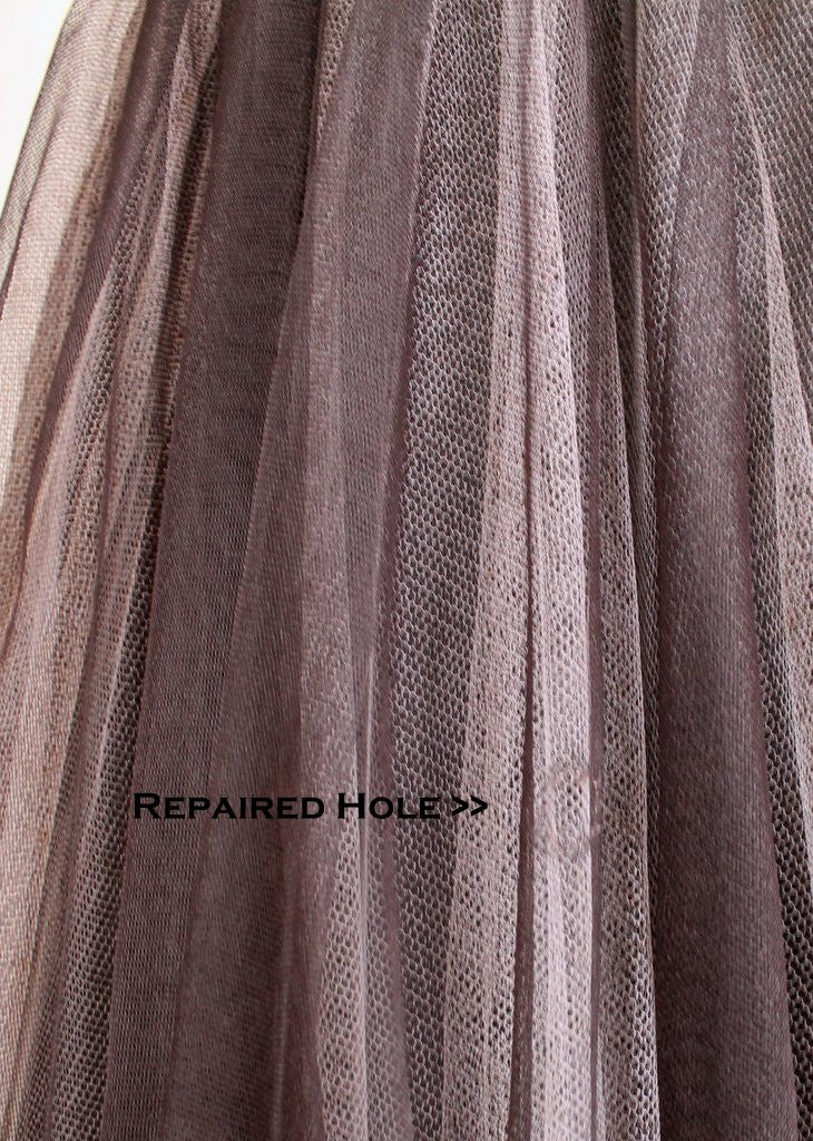 Vintage 1940s Beaded Velvet and Tulle Evening Dress