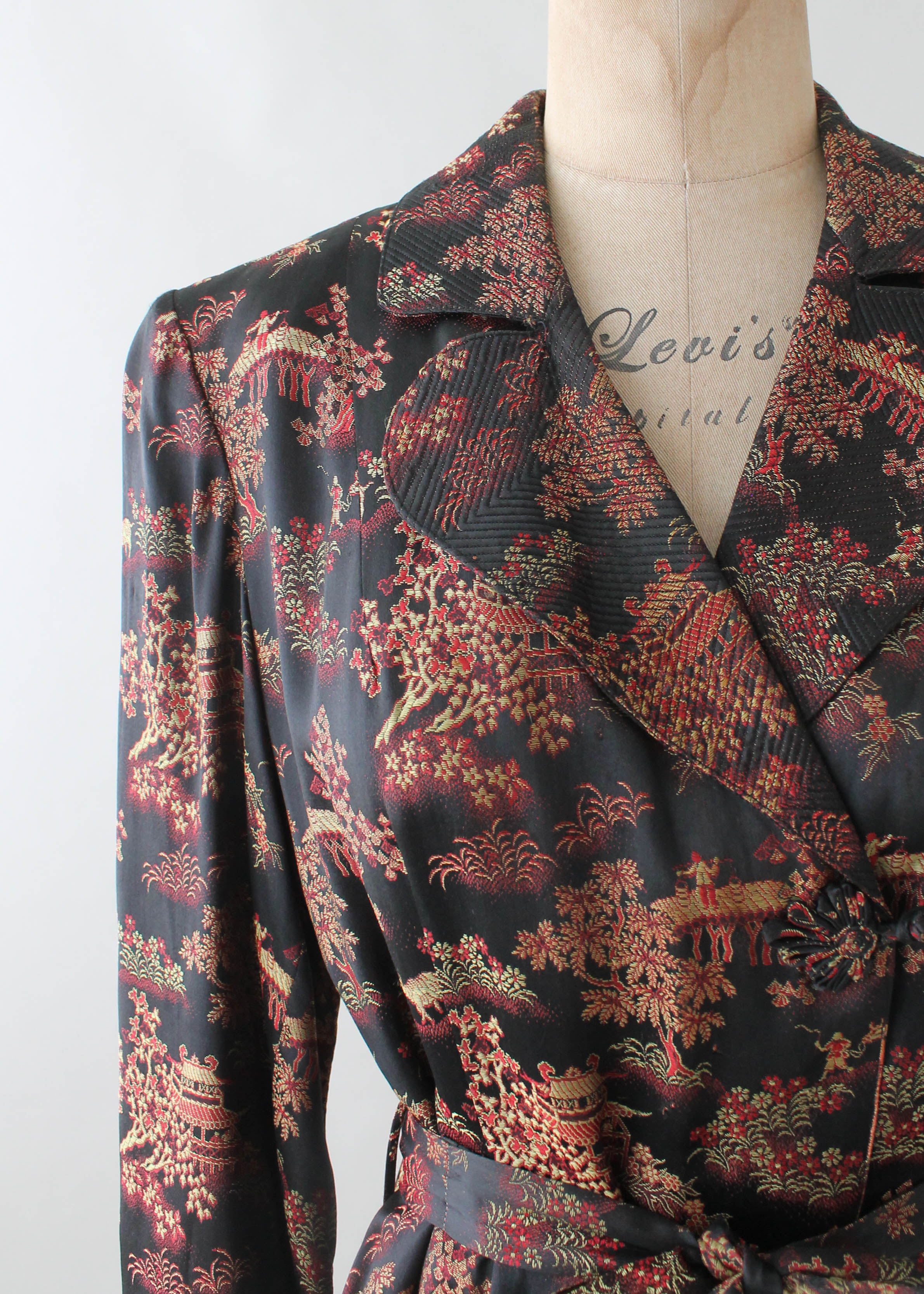 Vintage 1940s Asian Silk Long Robe