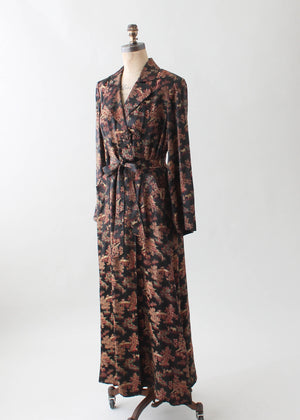 Vintage 1940s Asian Silk Long Robe