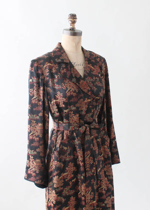 Vintage 1940s Asian Silk Long Robe