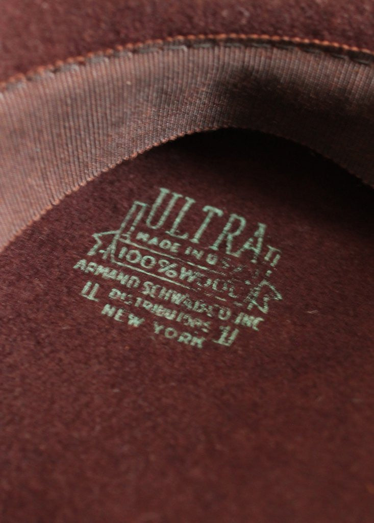 Vintage 1940s Brown Beret Tilt Hat