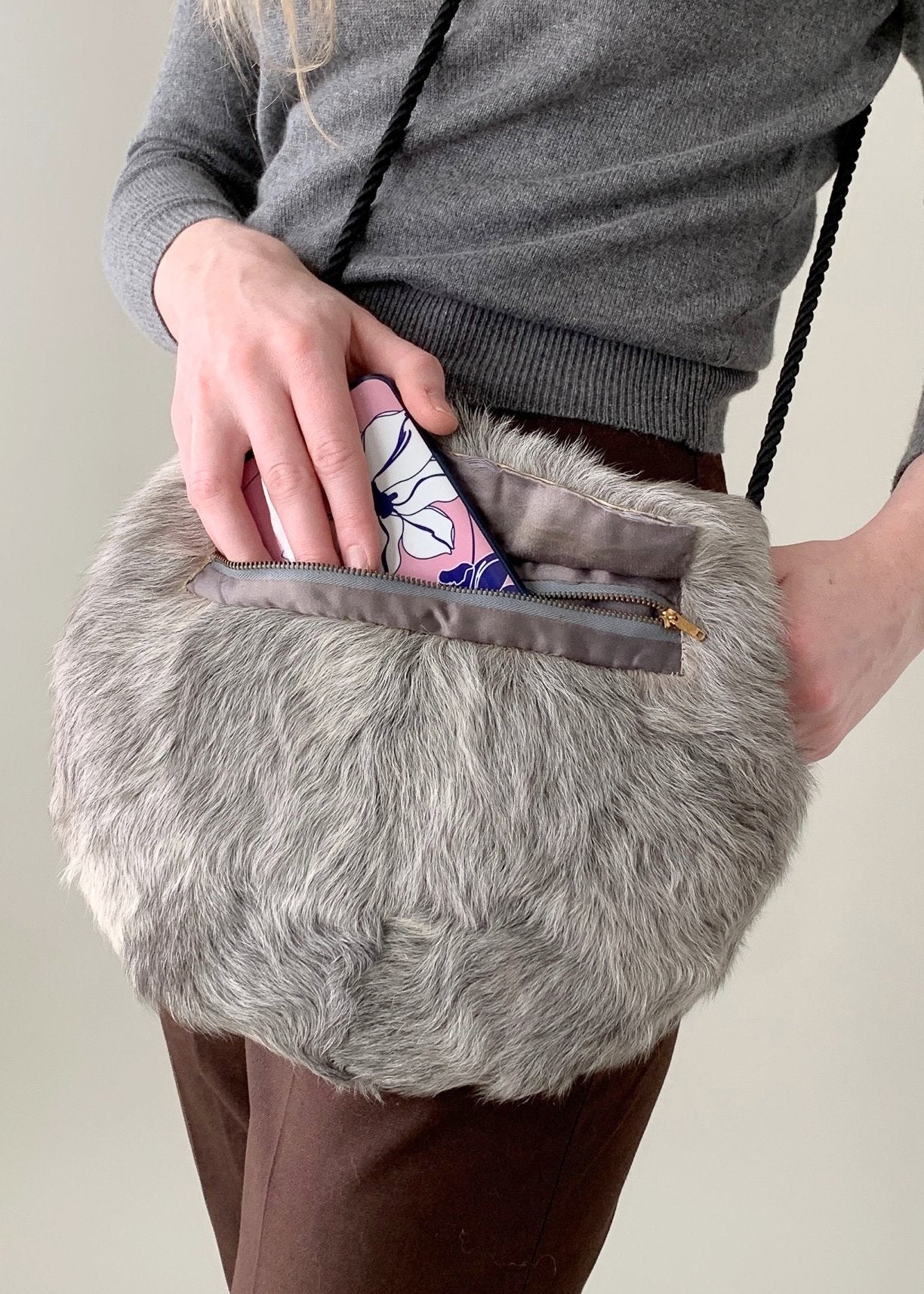 Vintage 1940s Fur Handwarmer Purse