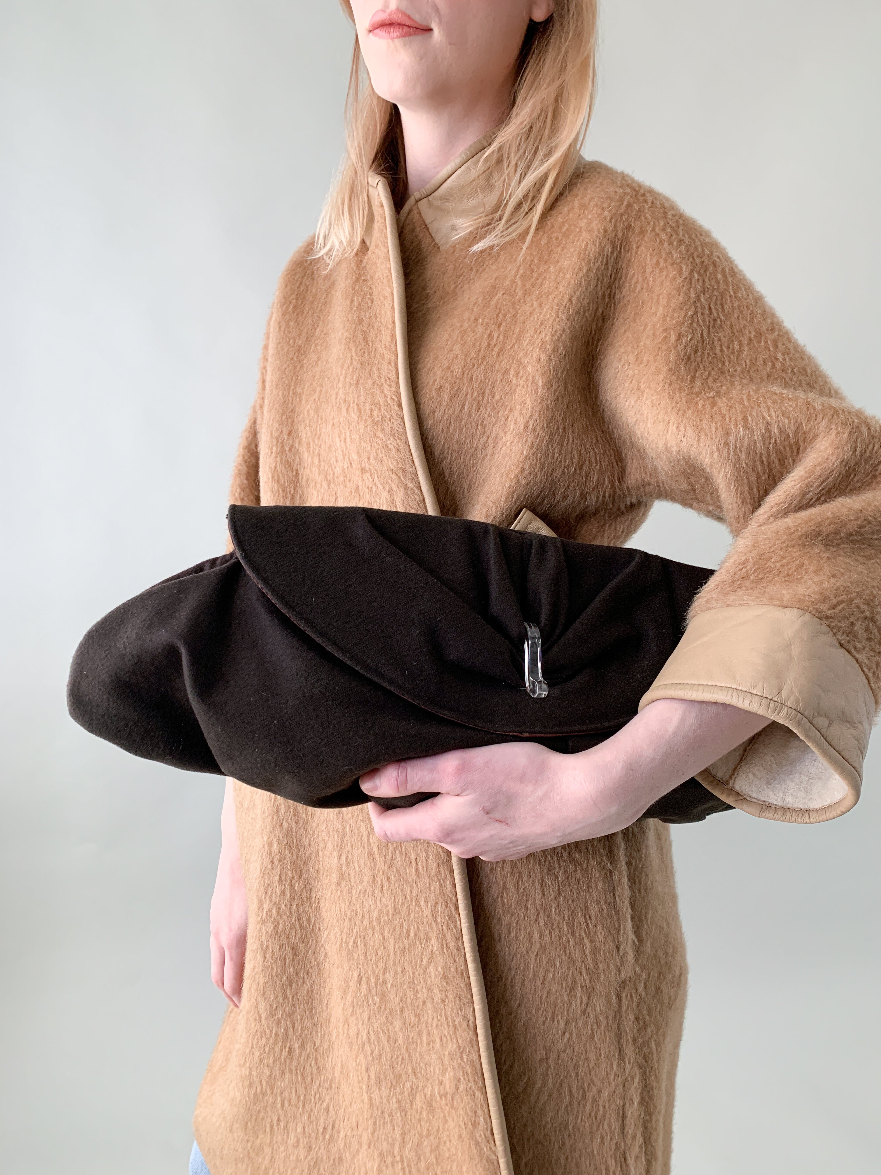Vintage 1940s Oversized Wool Clutch