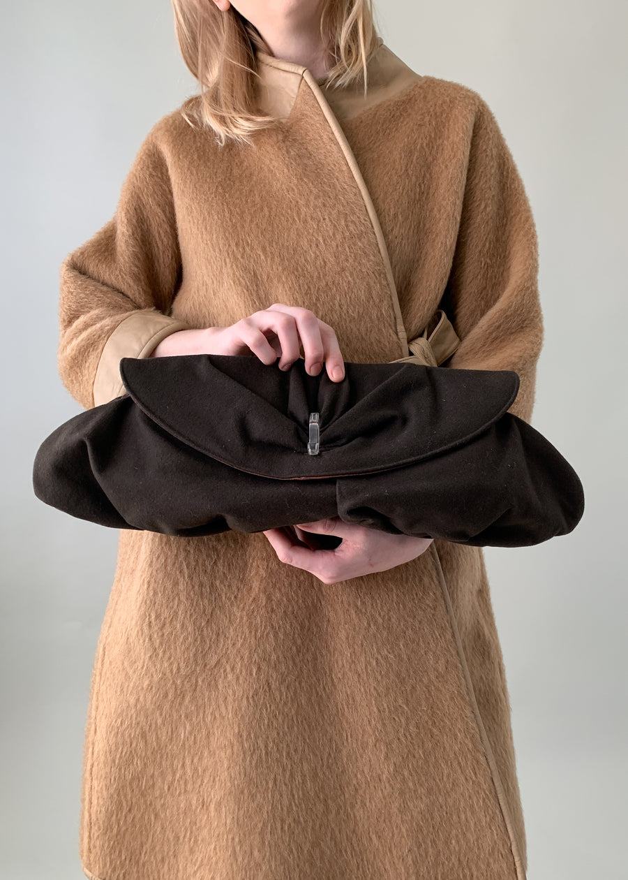 Vintage 1940s Oversized Wool Clutch