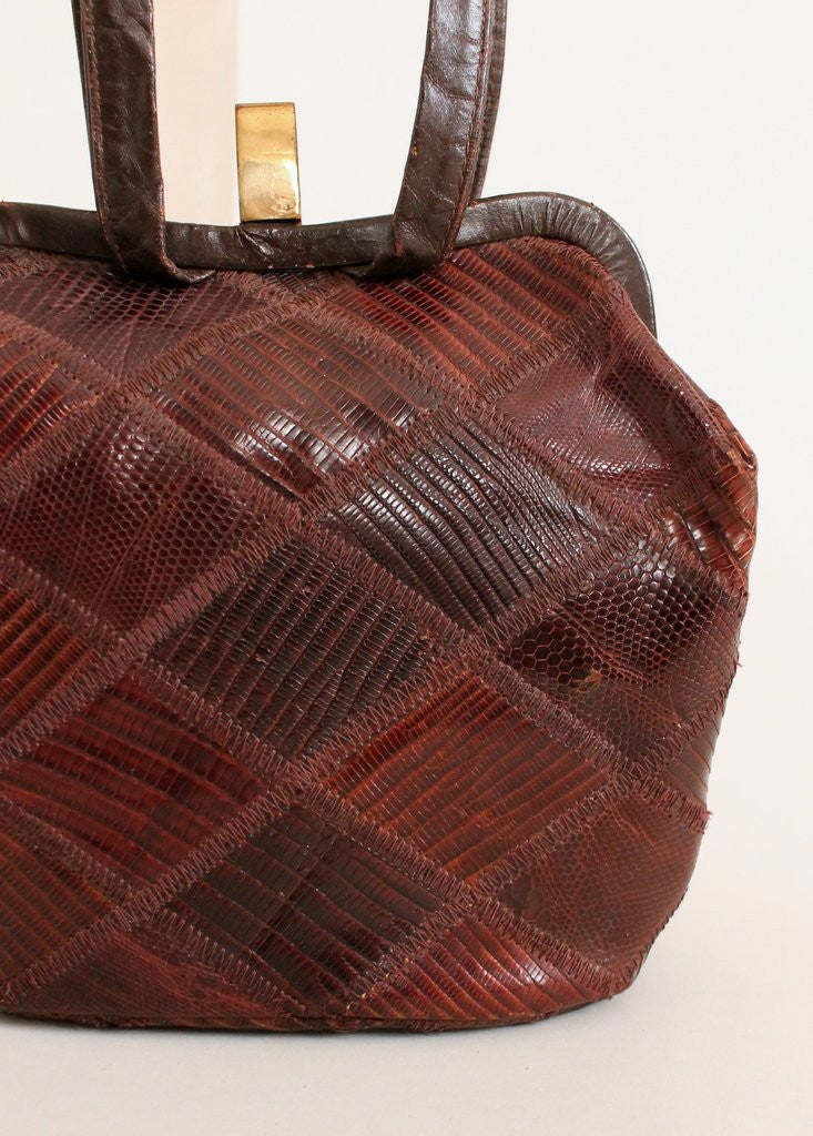 Vintage 1940s Patchwork Lizard Skin Purse