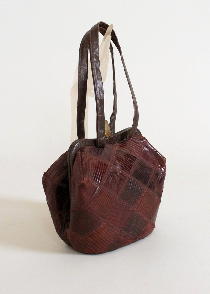 Vintage 1940s Patchwork Lizard Skin Purse