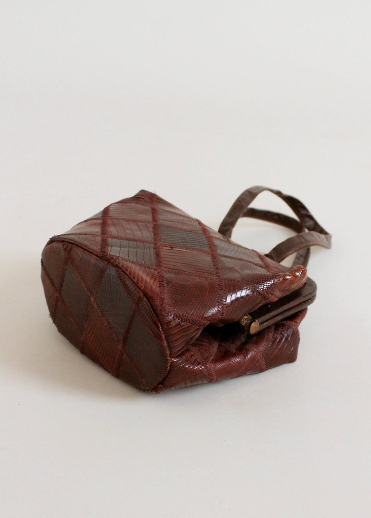 Vintage 1940s Patchwork Lizard Skin Purse