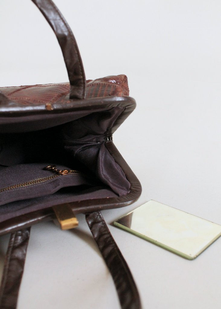 Vintage 1940s Patchwork Lizard Skin Purse