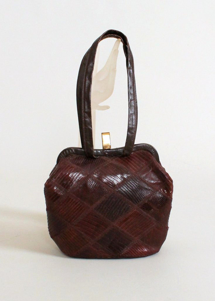Vintage 1940s Patchwork Lizard Skin Purse