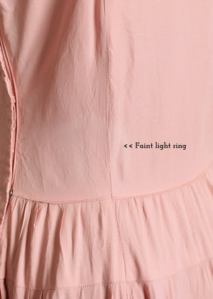 Vintage 1940s Pink Color Block Evening Gown
