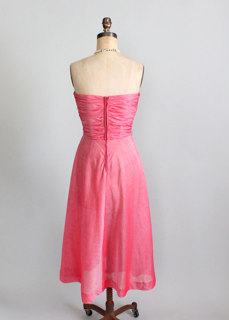 Vintage 1940s Pink Strapless Party Dress and Shawl - Raleigh Vintage Vintage 1940s Pink Strapless Party Dress and Shawl - Raleigh Vintage
