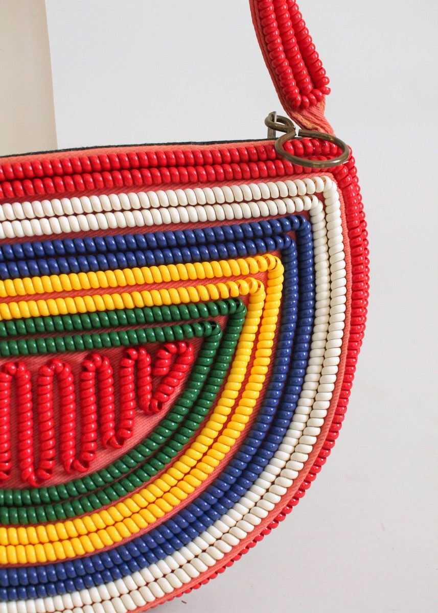 Vintage 1940s Primary Colors Telephone Cord Purse
