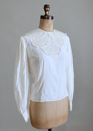 Vintage 1940s Rayon and Lace Poet Blouse