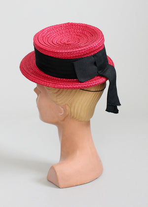 1940s straw tilt hat