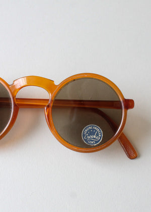 Vintage 1940s Orange Round Sunglasses
