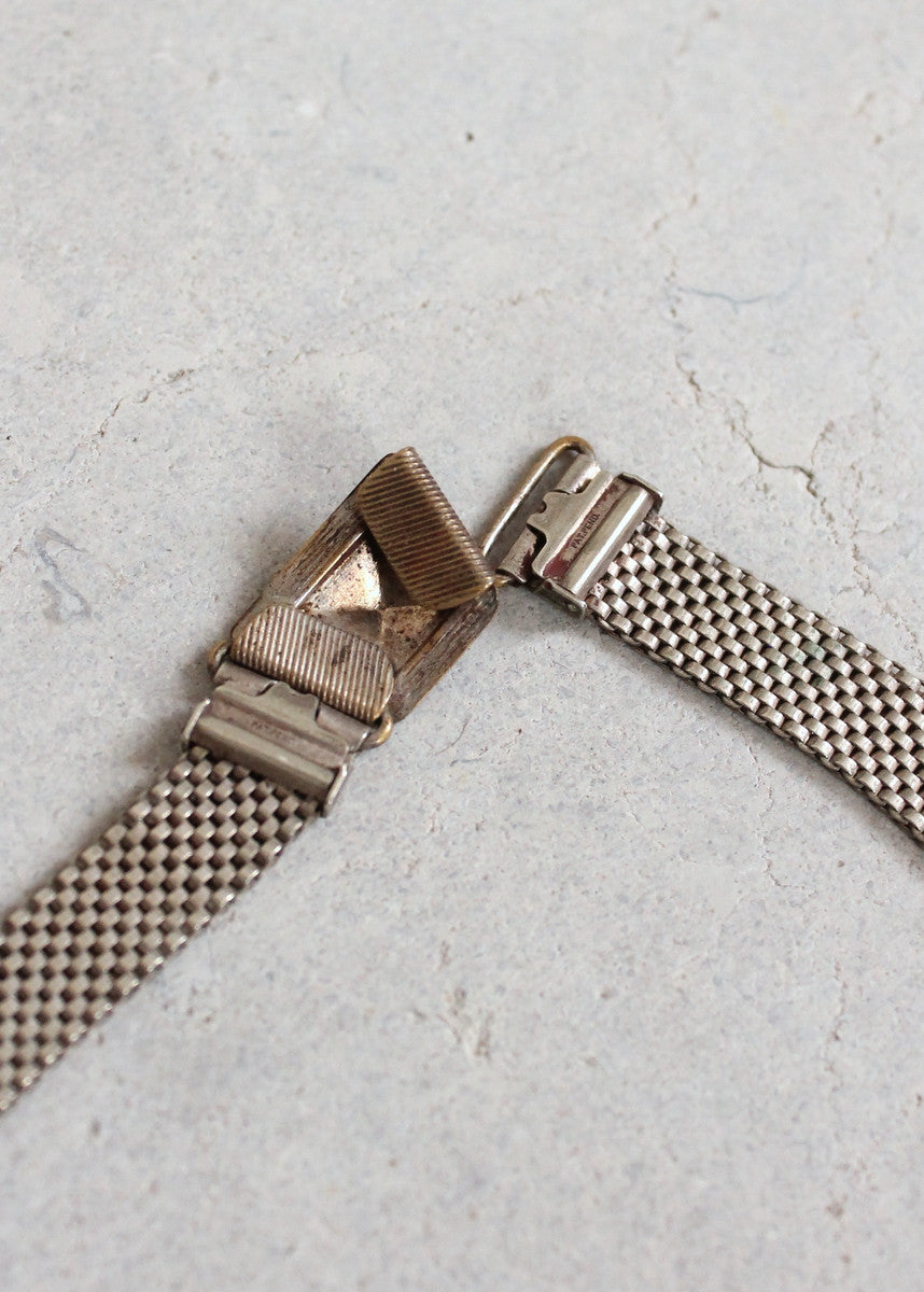 Vintage 1940s Silver Mesh Choker