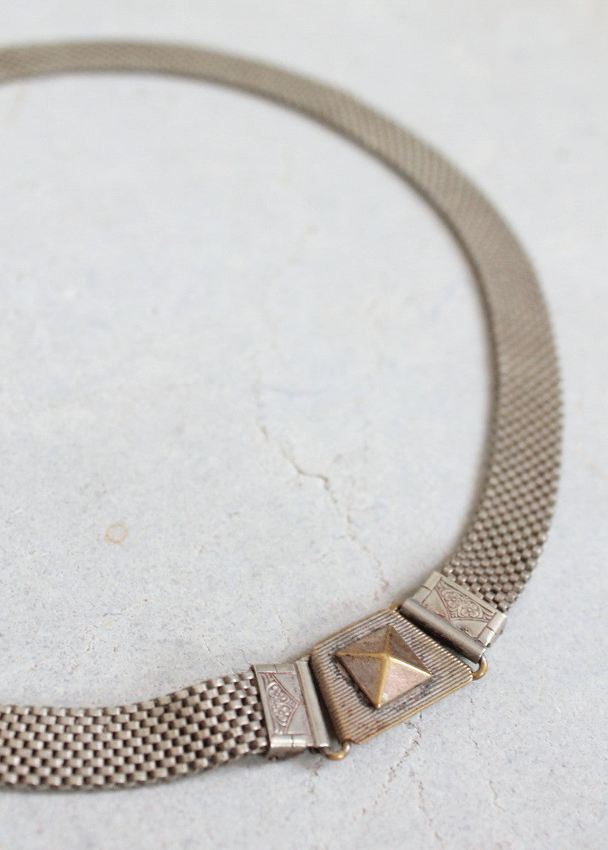 Vintage 1940s Silver Mesh Choker
