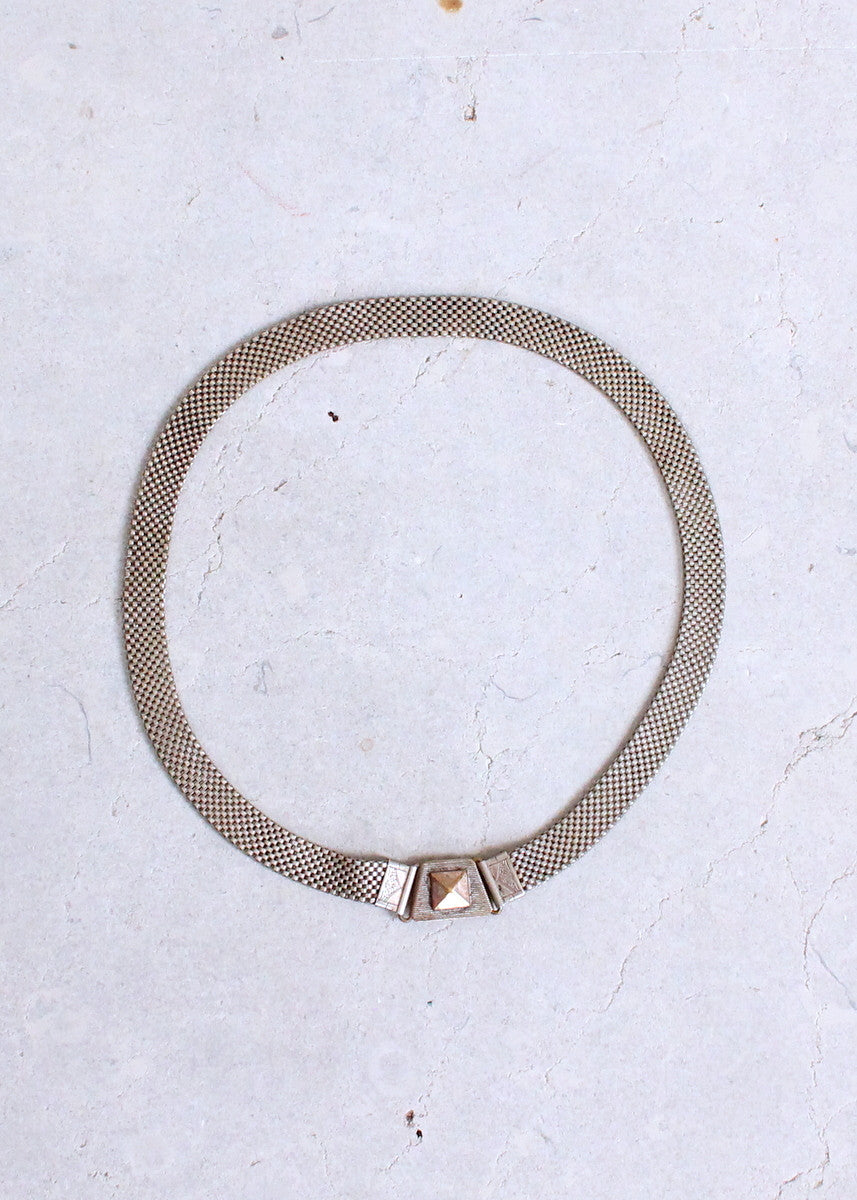 Vintage 1940s Silver Mesh Choker