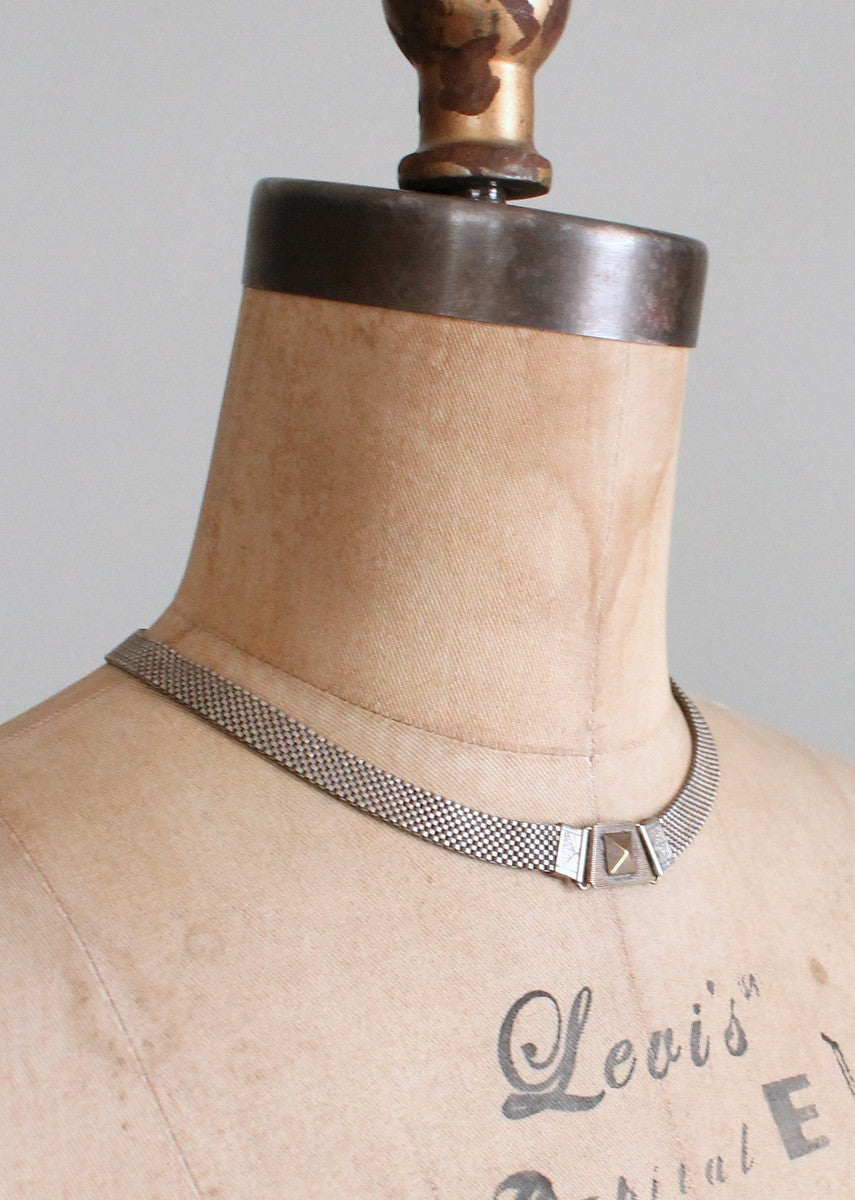 Vintage 1940s Silver Mesh Choker