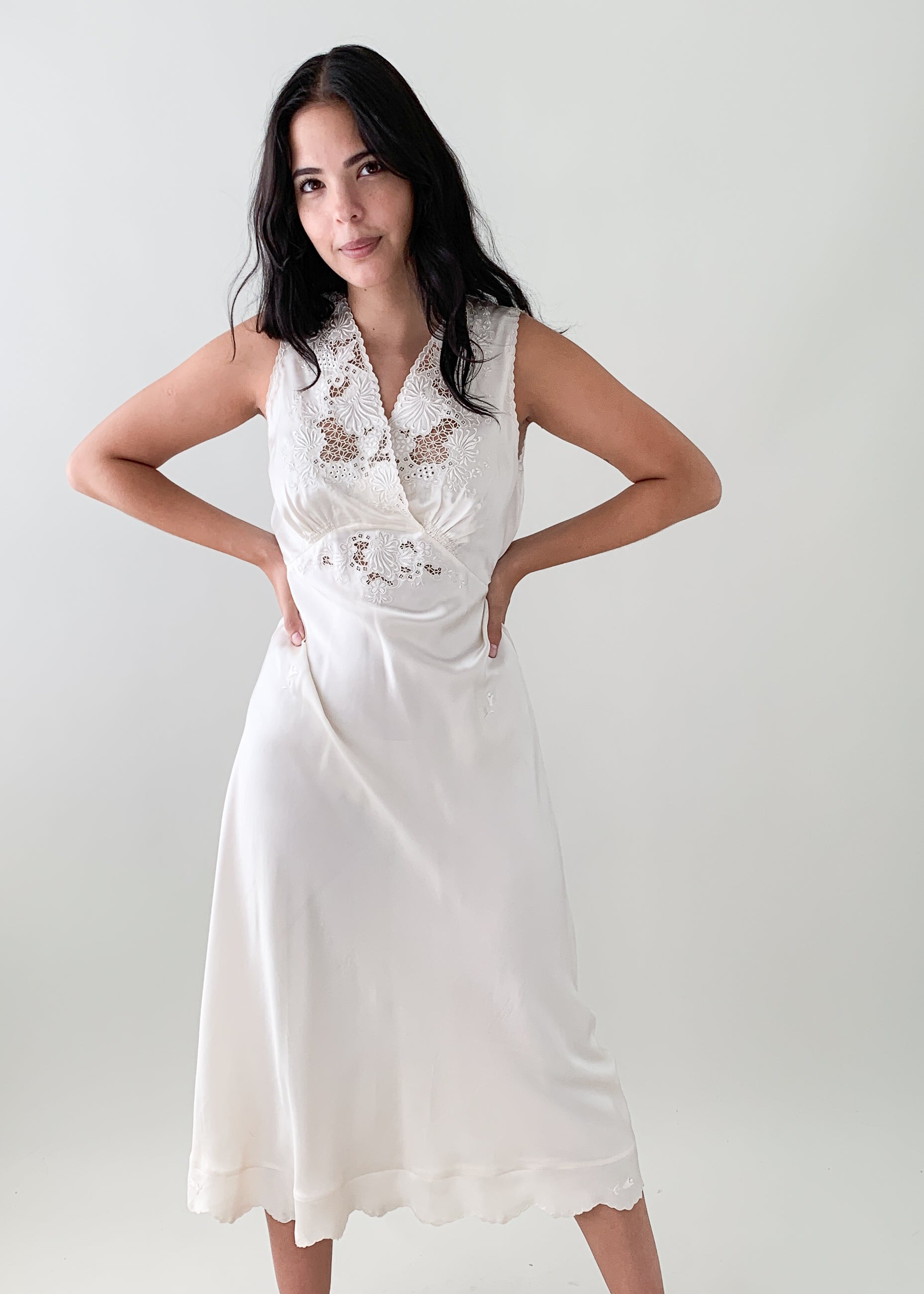Vintage 1940s Satin Slip Dress