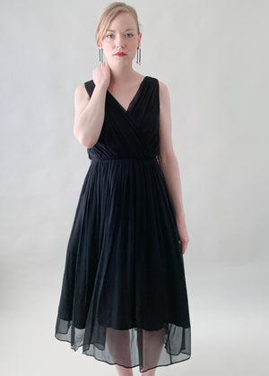 Vintage 1950s Gigi Young Black Chiffon Dress