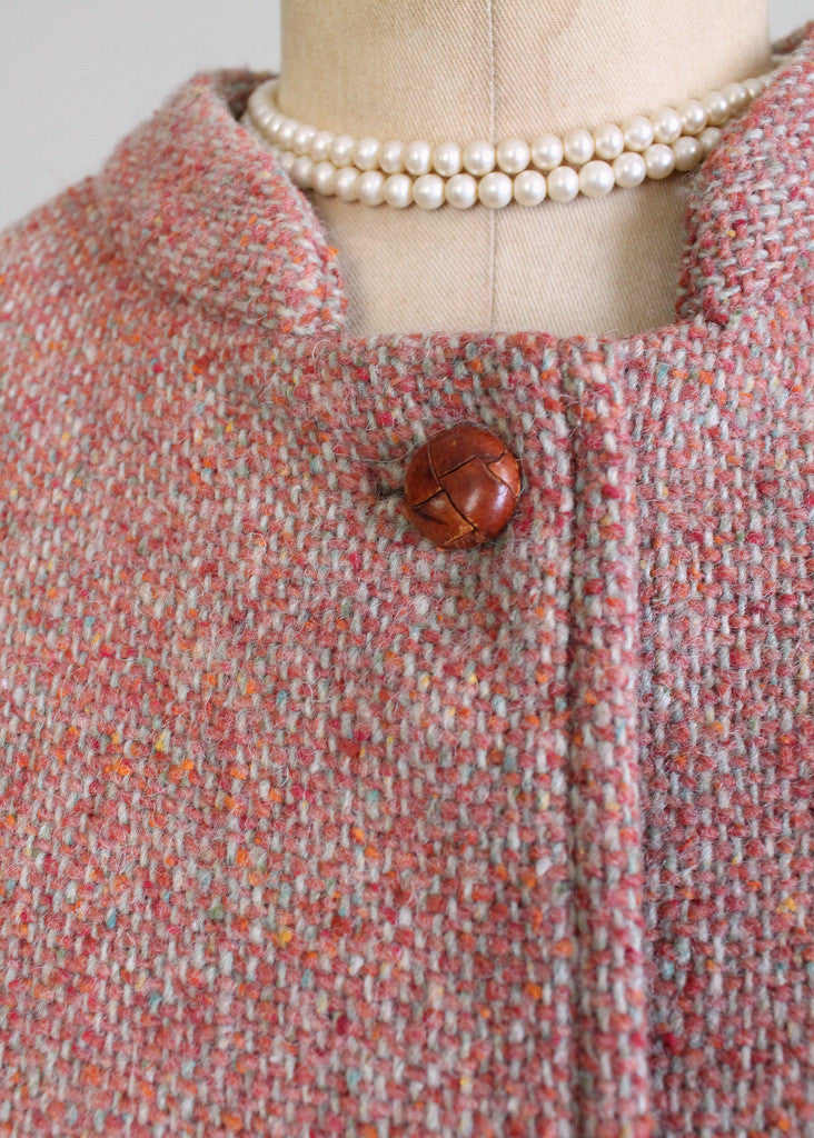 Vintage Early 1960s Anglo Fabrics Tweed Cape