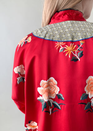 Vintage 1950s Asian Embroidered Silk Jacket