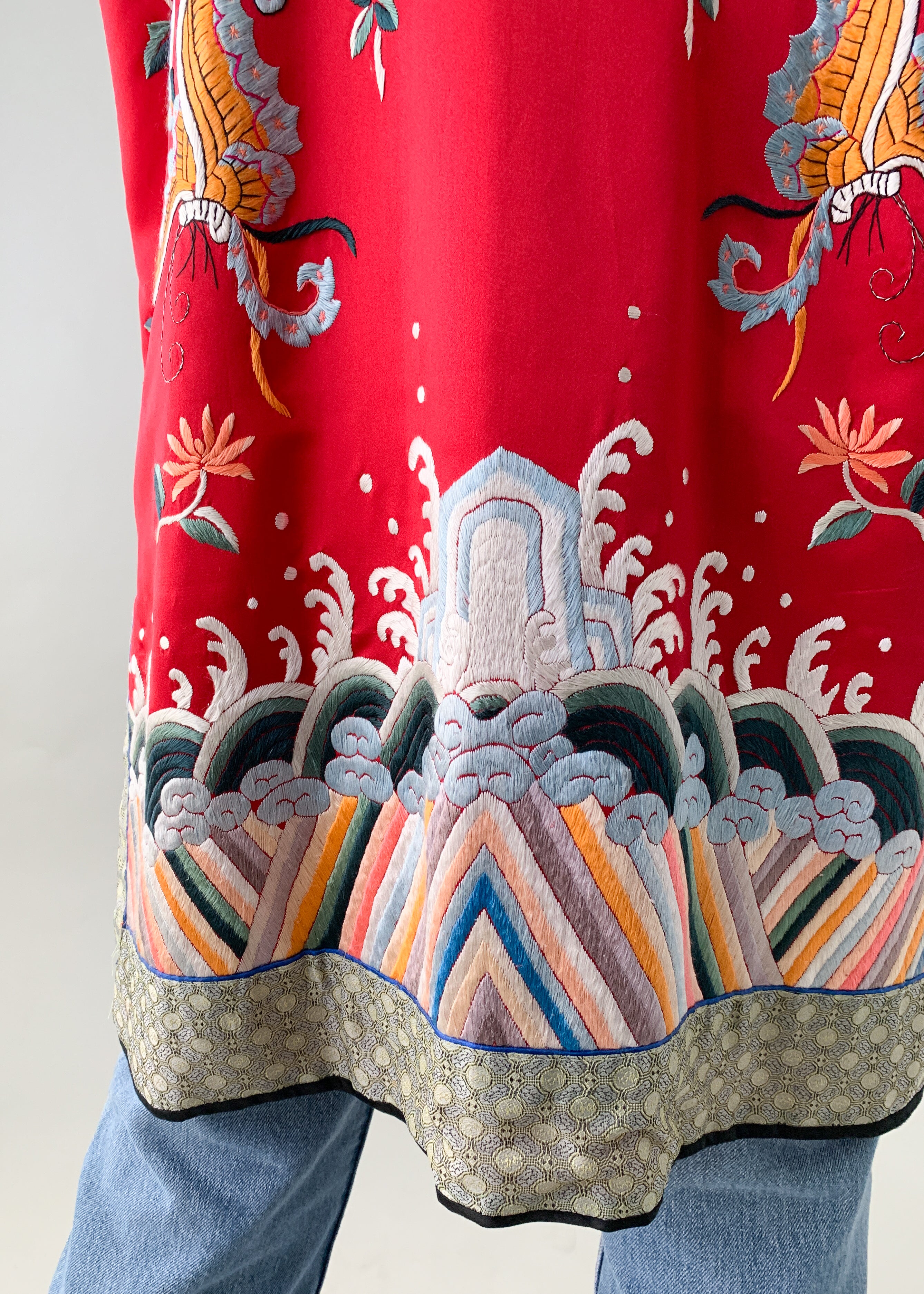 Vintage 1950s Asian Embroidered Silk Jacket