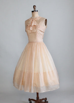 Vintage 1950s Sorbonne Silk Organza Dress