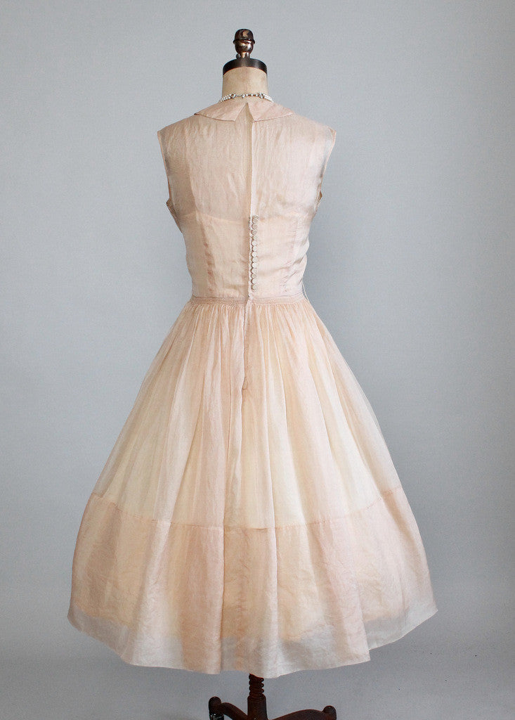 Vintage 1950s Sorbonne Silk Organza Dress