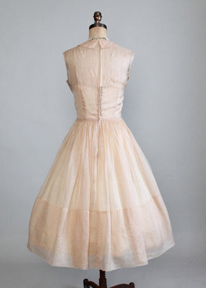 Vintage 1950s Sorbonne Silk Organza Dress