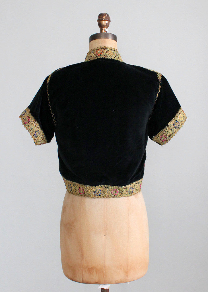 Vintage 1940s Embroidered Velvet Bethlehem Jacket