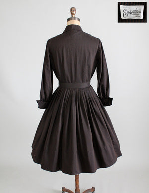 Vintage 1950s Winter Enchantress Shirtwaist Dress - Raleigh Vintage